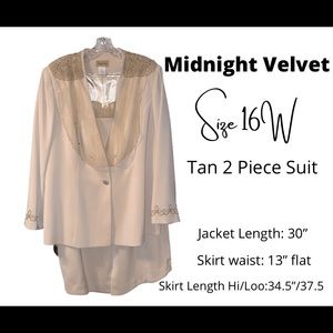 Midnight Velvet 2 Piece Suit, Size 16